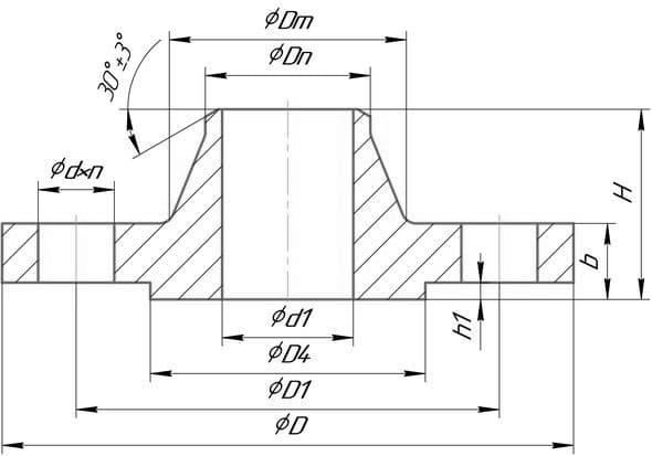 чертеж фланцы ду